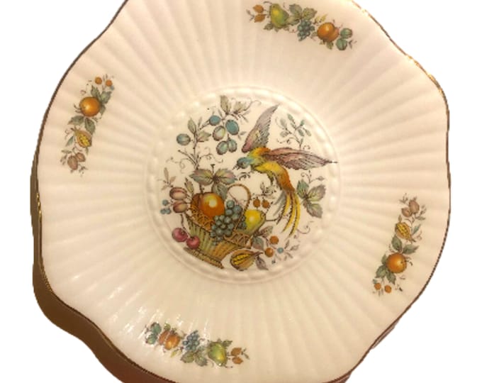 Royal Tara Cake Plate | Bird and Fruit Basket | Vintage 1970's Irish Dish