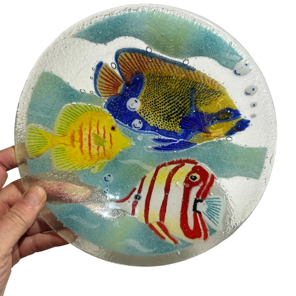 Fused Glass Coral Bowl Etsy