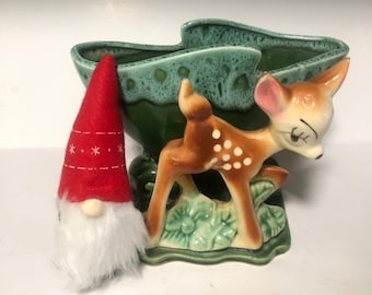 Vintage Indoor Ceramic Deer Planter Pot | Mid Century  | Wildlife Gift | Woodland Planter