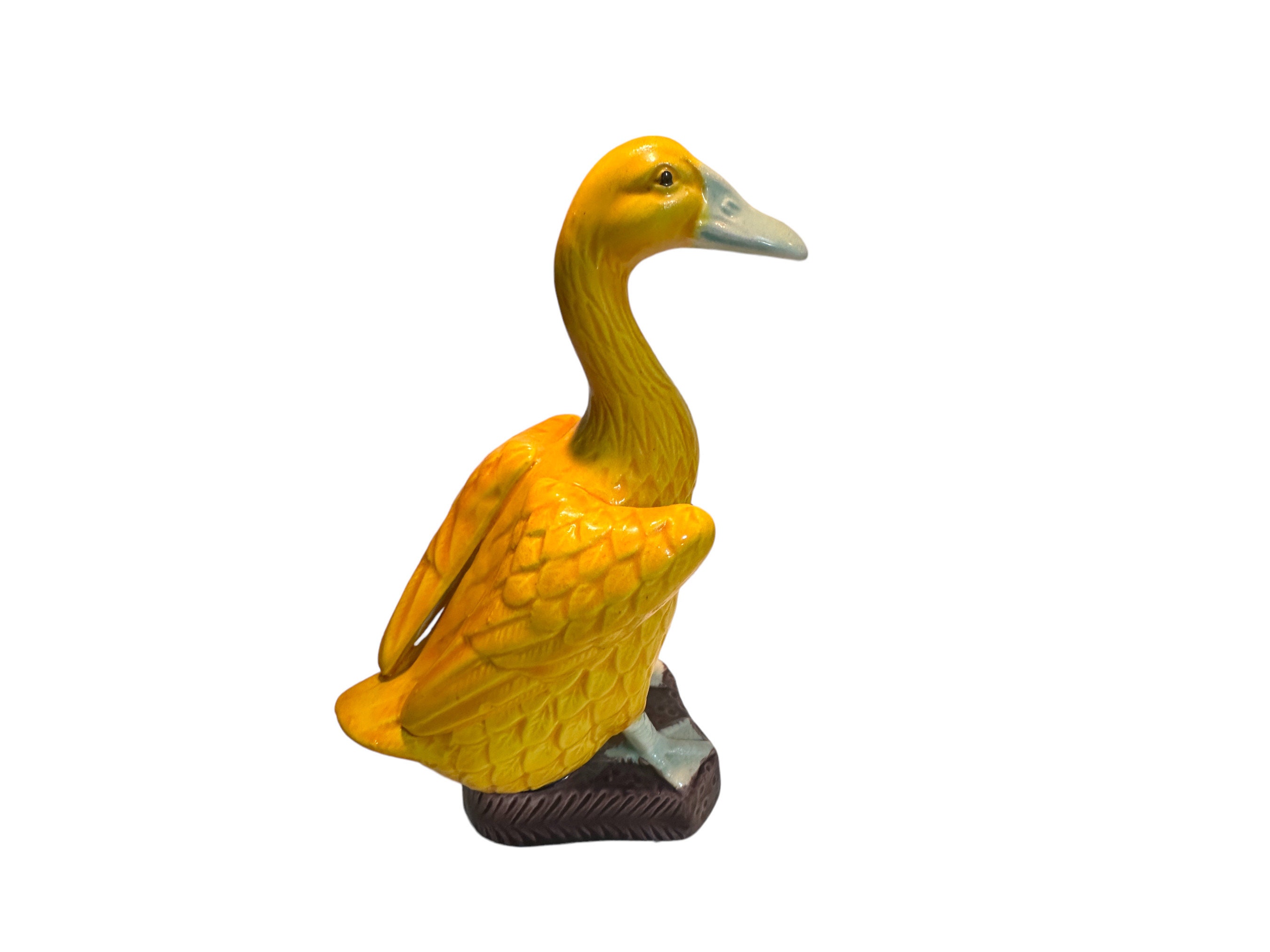 Norcrest Silly Goose Figurine: Yellow Ceramic Farmhouse Decor