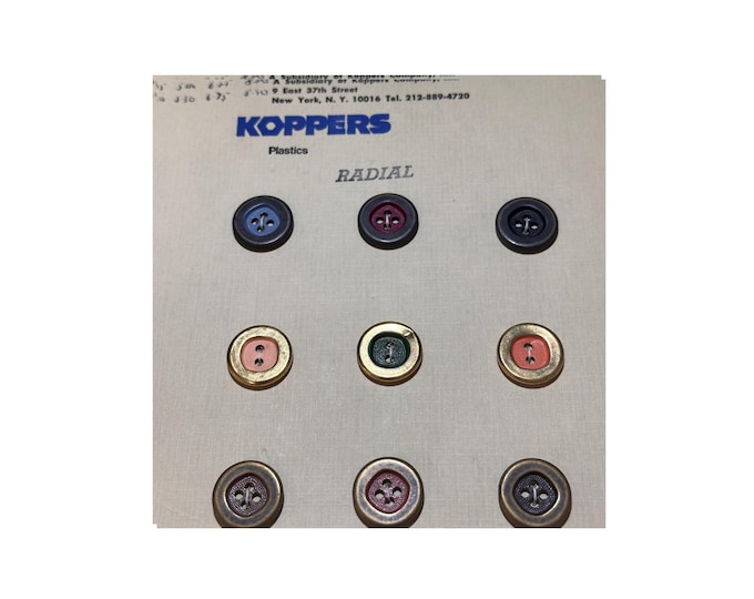 Koppers Plastics Salesman Sample Buttons Display Card