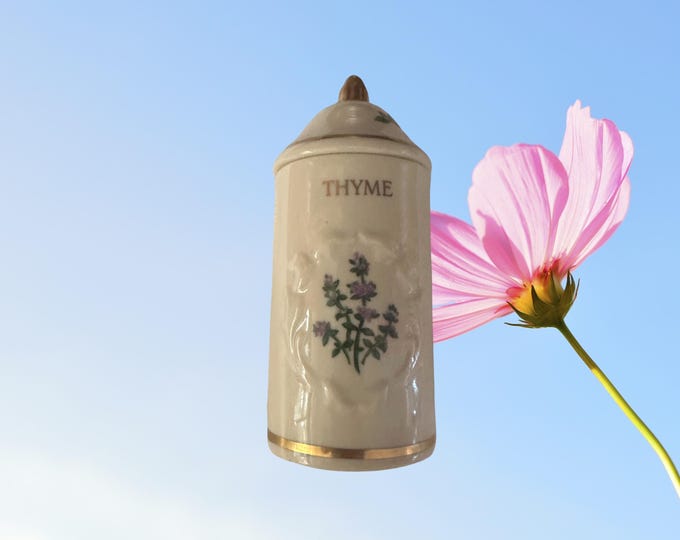 Lenox Thyme Lidded Spice Garden Jar Floral Design