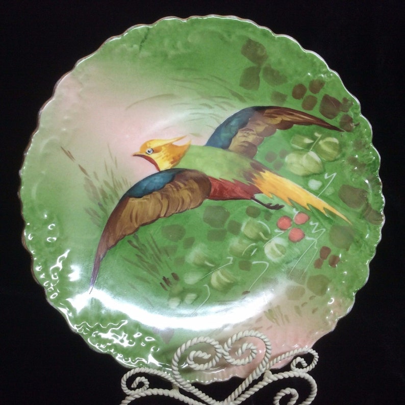 Limoges B/&H Pheasant Hand Painted Charger Christmas Limoges Wall Plate Game Bird