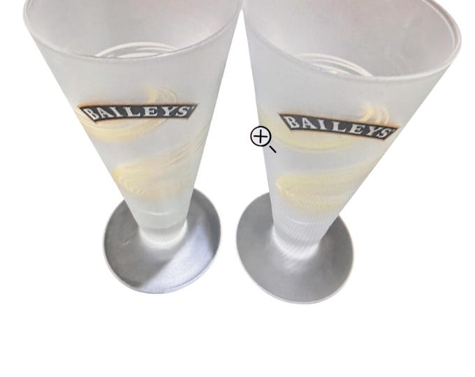 Frosted Bailey's Irish Cream Glasses: 7" Elegant Vodka Barware, Set of 2