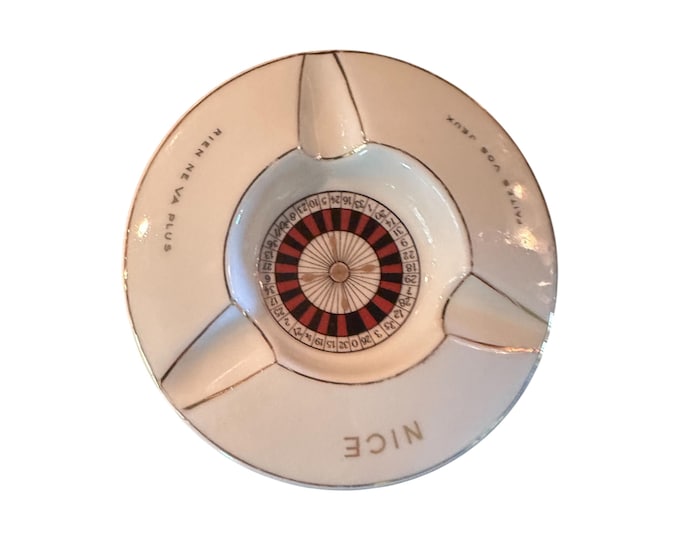 Gifts For Guys Limoges Porcelain Vintage Ashtray Roulette Wheel Collectible