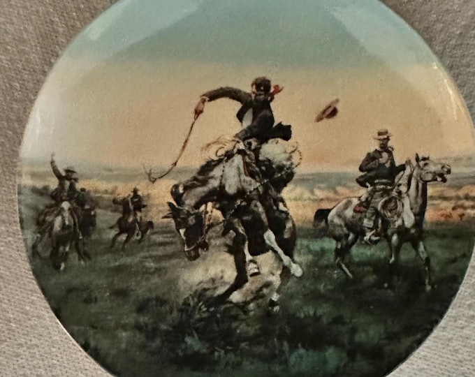 Charles M Russel A Bad One from The Antique Trader Collector Plates 1971