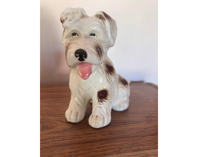 Vintage Ceramic Terrier Vase Planter