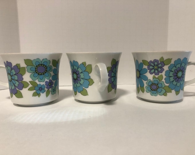 Vintage Porcelain Mitterteich Bavaria Germany Vintage Tea Cups or Mugs for 3