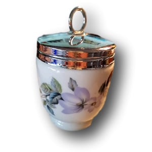 Vintage Royal Worcester Egg Coddler: June Garland Floral Porcelain