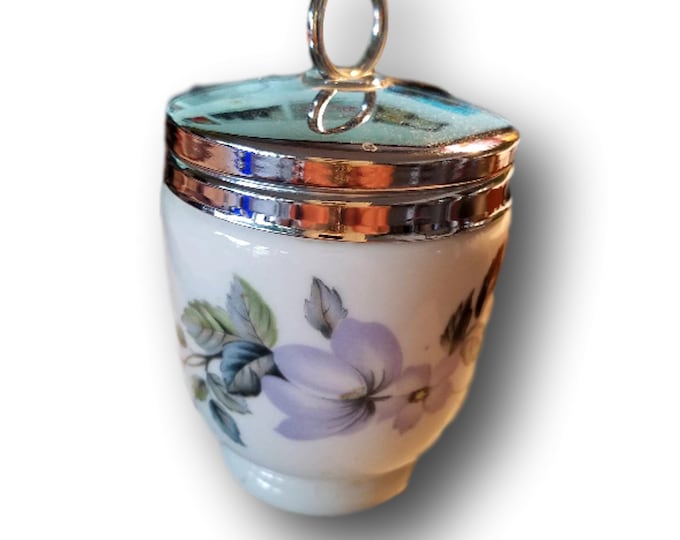 Vintage Royal Worcester Egg Coddler: June Garland Floral Porcelain