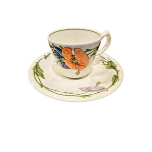 Coffee Lover Gifts Vintage Villeroy & Boch Amapola Coffee Cup and Saucer: Heinrich Germany Porcelain