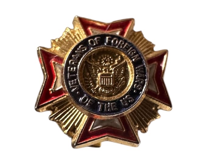 Vintage US Veterans Foreign War Enameled Lapel Pin