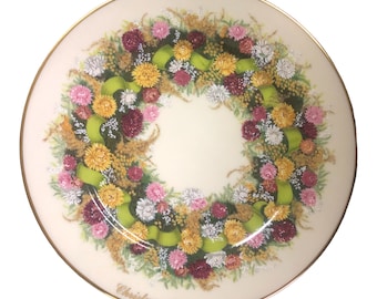 Lenox China | Annual Christmas Colonial Wreath Plate | Connecticut | Gift For Christmas