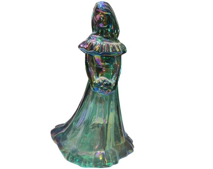 Fenton Historical Collection Carnival Glass Iridized Hand Painted Bridesmaid Figurine