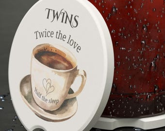 Podkładka pod kubek Twins Twice the Love Half the Sleep Car | Podkładka pod kubek z mydlanego kamienia
