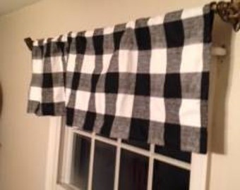 Free Shipping!black  and white checked valance