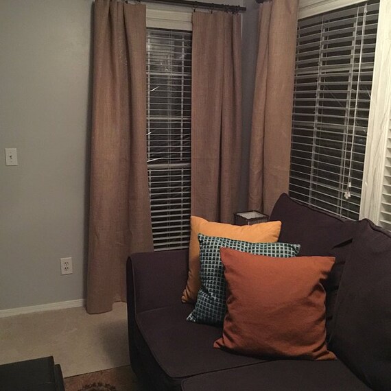 Beautiful Burlap Curtains Natural Burlap Curtains Window Etsy