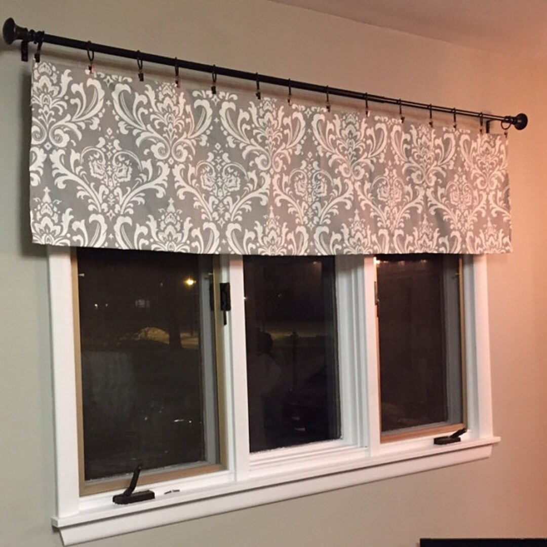 Gray Valance, Gray Damask Valance - Etsy
