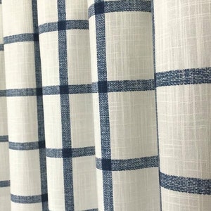 Farmhouse curtains Navy and White