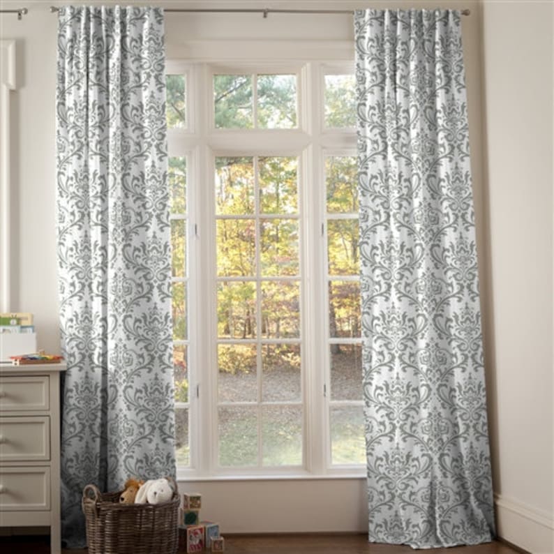 Gray Curtains Gray Damask Curtains Bedroom Curtains