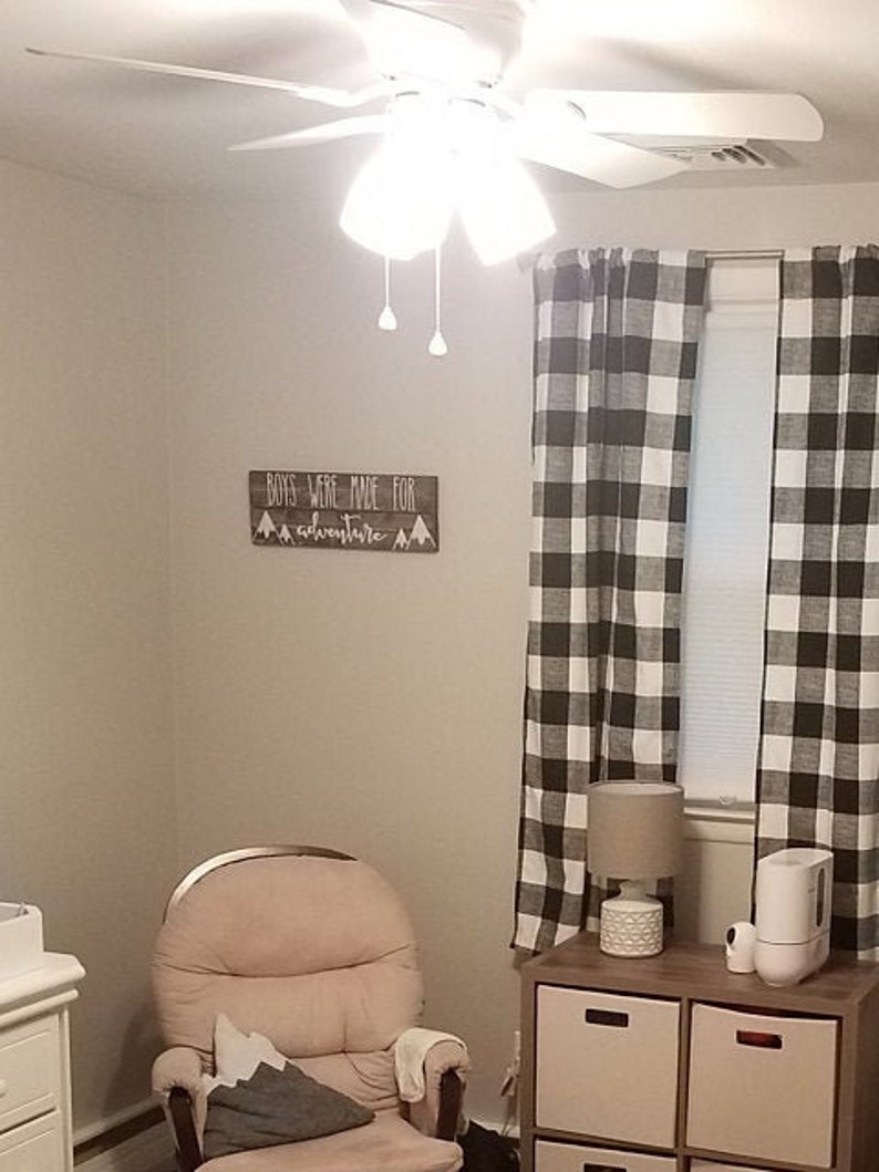 Free Shipping Buffalo Check Curtains, BIG SALE Two Panels Included