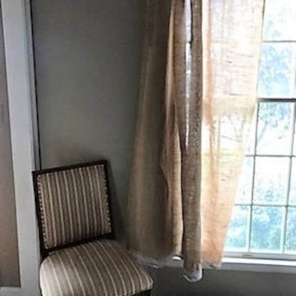 Burlap curtains with lace
