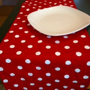 mickey mouse party,wedding polka dot  red and white table runner