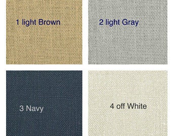 Burlap fabric by the yard off white natural, navy, gray.