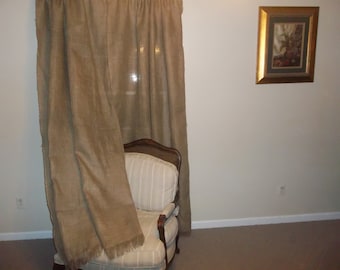 Burlap Curtains, Fringed on bottom
