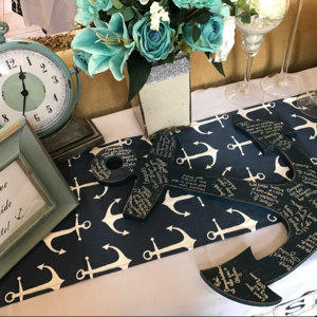 Navy Anchors Table Runner Weddings Partys Etsy