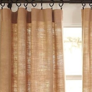 Burlap Curtains, 40 inch wide panels