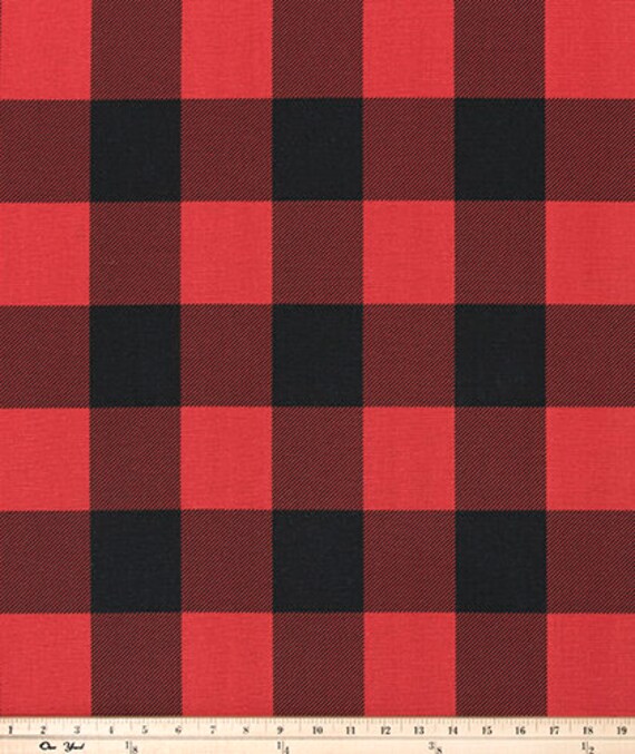Buffalo Check Curtainsblack And Red Checked Curtains Kitchen Etsy