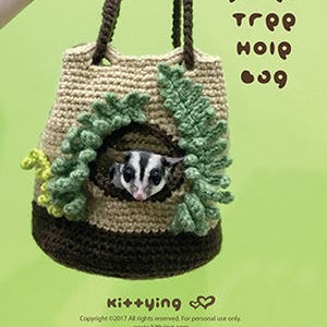 CROCHET PATTERN Pouch Sugar Glider Pouch Tree Hole Bag Sugar Glider Crochet Bag Crochet Pattern Sugar Glider Nest Tree House Pet Cage Animal