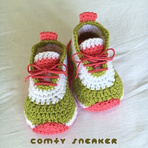 CROCHET PATTERN Toddler Booties Comfy Toddler Sneakers Crochet Toddler Shoes Crochet Booties Crochet Pattern Children Sneakers Kids Shoes image 2