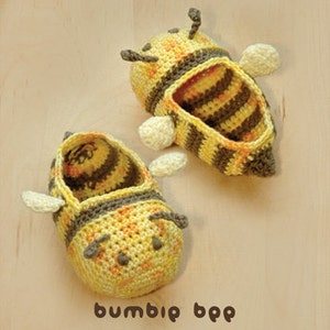 Bumble Bee Baby Booties Preemie Socks Animal Shoes Slippers CROCHET PATTERN (BB01-Y-PAT)