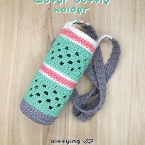 Children Water Bottle Holder Crochet Pattern, Bottle Sleeves, Bottle Cover, Water Bottle Carrier, Pouch, Water Container, Kids Sling Bag image 2