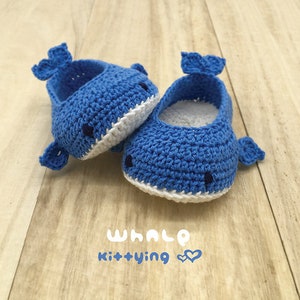 Crochet Pattern Baby Whale crochet baby shoes pattern DIGITAL DOWNLOAD Newborn infant toddler sizes Sea creature slippers baby booties image 1