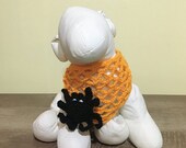 Halloween puppy costume CROCHET PATTERNS, digital download. Crochet dog bandana, dog bandana pattern with 3d spider on a spider web