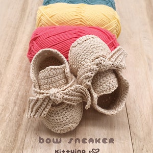 CROCHET PATTERN Bow Sneakers for Newborn Preemie Crochet Shoes Newborn Crochet Booties Baby Bow Booties 18 Doll Shoe Patterns image 10