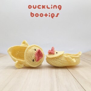 CROCHET PATTERN Baby Duck Booties Duckling Baby Booties Preemie Socks Animal Shoes Yellow Duck Applique Crochet Patterns Newborn Slippers image 2