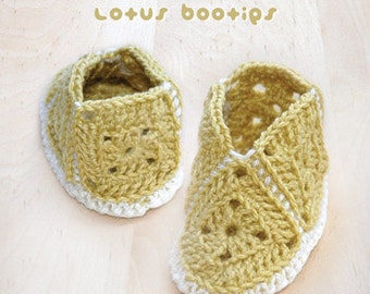 Crocheted Lotus Booties PATTERN, SYMBOL DIAGRAM (pdf)