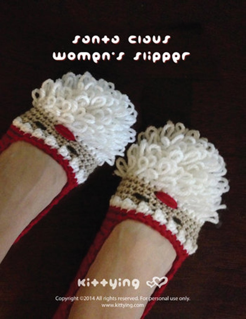 Santa Claus Women Slipper CROCHET PATTERN for Winter Holiday  image 0