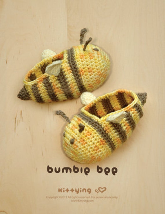 Crochet Baby Shoes Pattern for infant, newborn - Bumble Bee Booties Slippers Socks Shoes CROCHET PATTERN