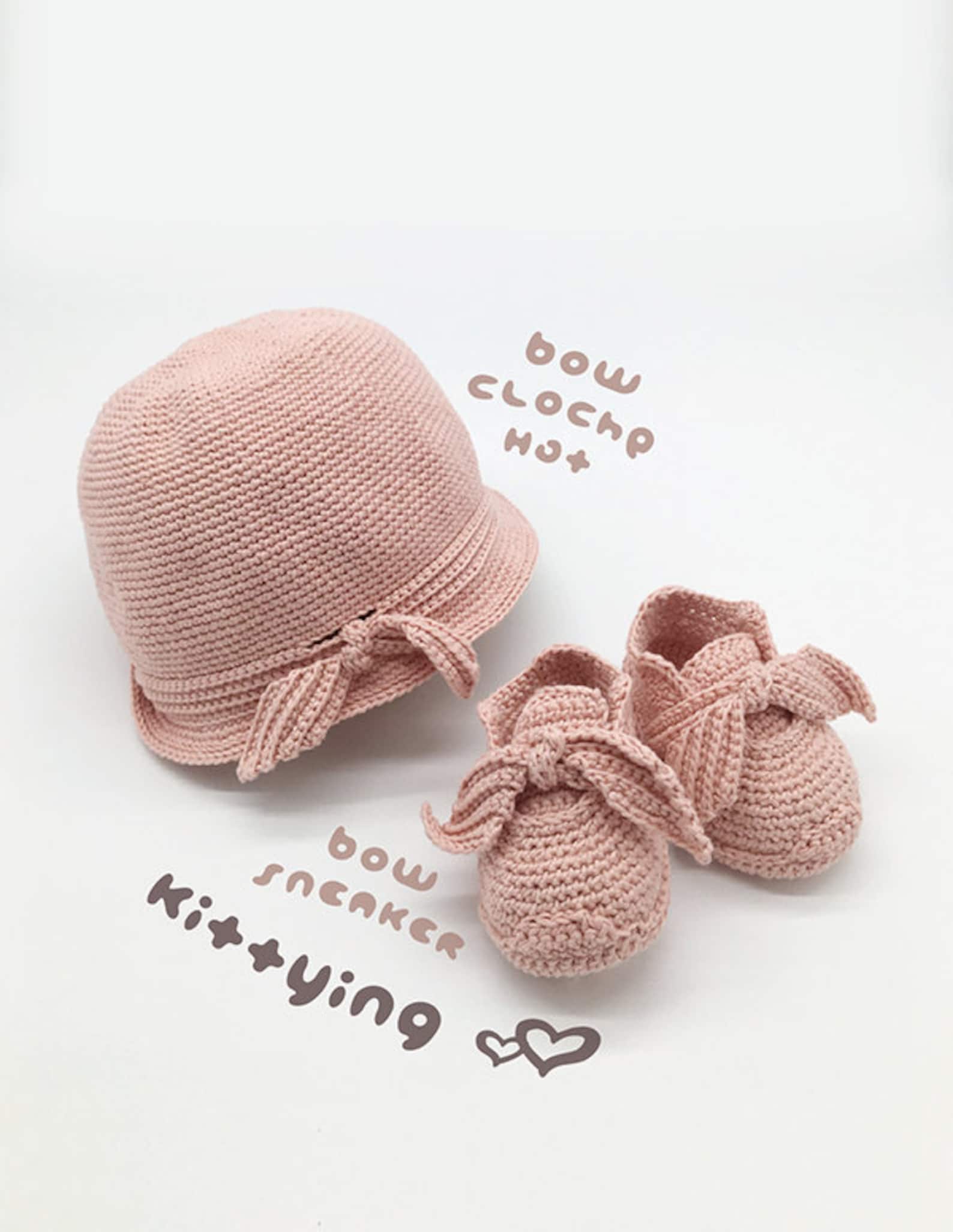 CROCHET PATTERN Hat and Booties Set, Baby Hat, Baby Booties, Bow ...