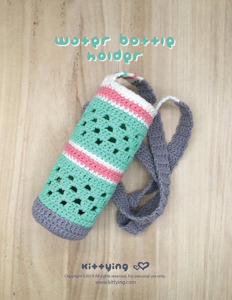 Children Water Bottle Holder Crochet Pattern, Bottle Sleeves, Bottle Cover, Water Bottle Carrier, Pouch, Water Container, Kids Sling Bag image 2