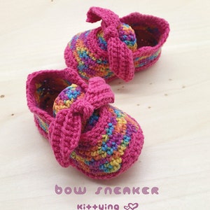 CROCHET PATTERN Bow Sneakers for Newborn Preemie Crochet Shoes Newborn Crochet Booties Baby Bow Booties 18 Doll Shoe Patterns image 5