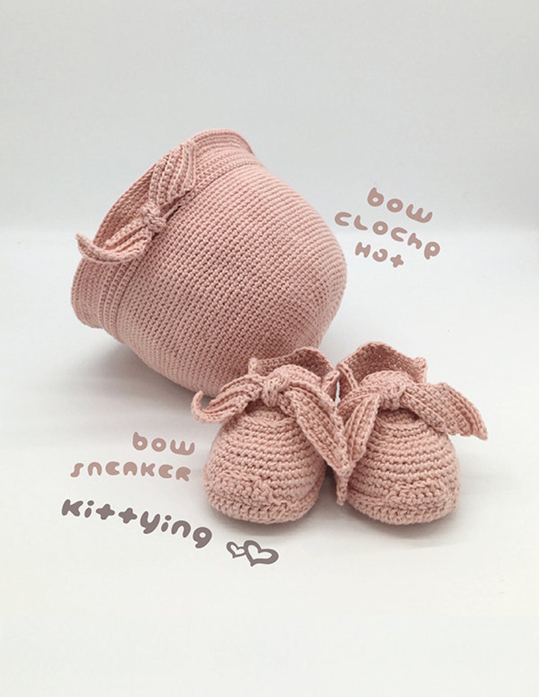 CROCHET PATTERN Hat and Booties Set, Baby Hat, Baby Booties, Bow ...
