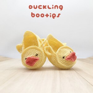 CROCHET PATTERN Baby Duck Booties Duckling Baby Booties Preemie Socks Animal Shoes Yellow Duck Applique Crochet Patterns Newborn Slippers image 5