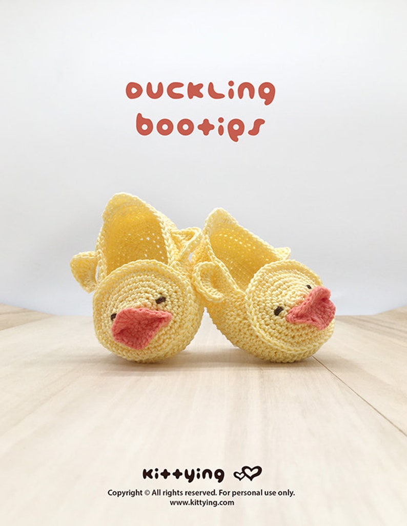 CROCHET PATTERN Baby Duck Booties Duckling Baby Booties Preemie Socks Animal Shoes Yellow Duck Applique Crochet Patterns Newborn Slippers image 5