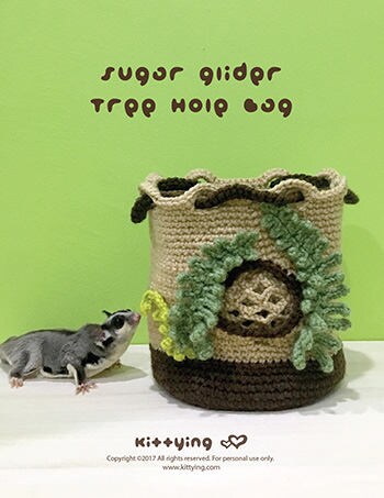 CROCHET PATTERN Pouch Sugar Glider Pouch Tree Hole Bag Sugar Glider Crochet Bag Crochet Pattern Sugar Glider Nest Tree House Pet Cage Animal Etsy UK